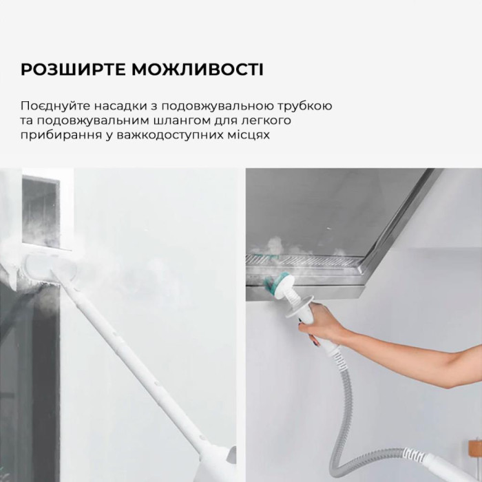 Багатофункціональний пароочисник Deerma Multi-function Steam Cleaner 1600W White (DEM-ZQ610)